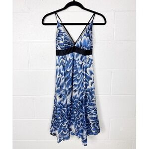 Arden B Silk Babydoll Slip Dress S Blue Feather Y2K 2000s‎ McBling Aesthetic